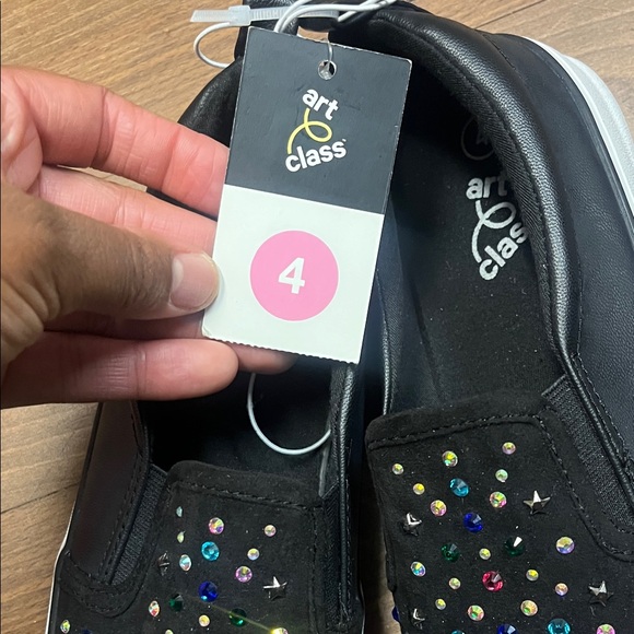 Art Class Kids Black Sneakers with Multicolor Dots - Picture 5 of 6